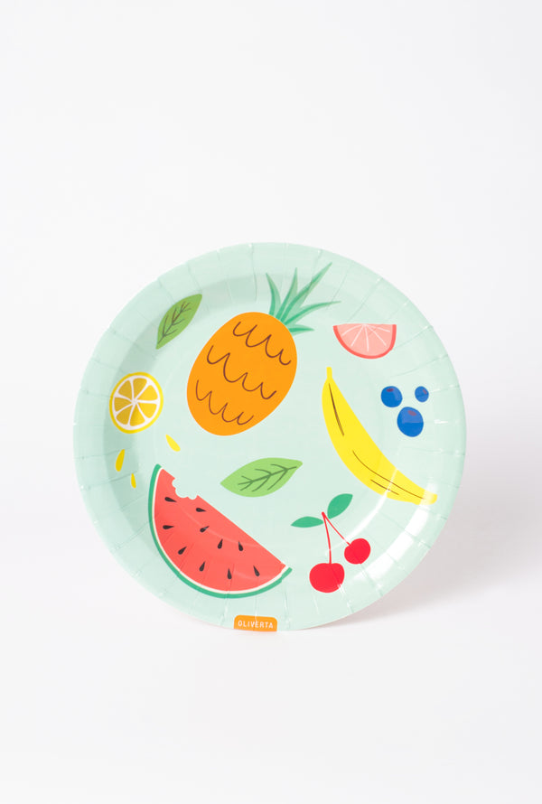 Pack De Platos Descartables Fiesta Fruta