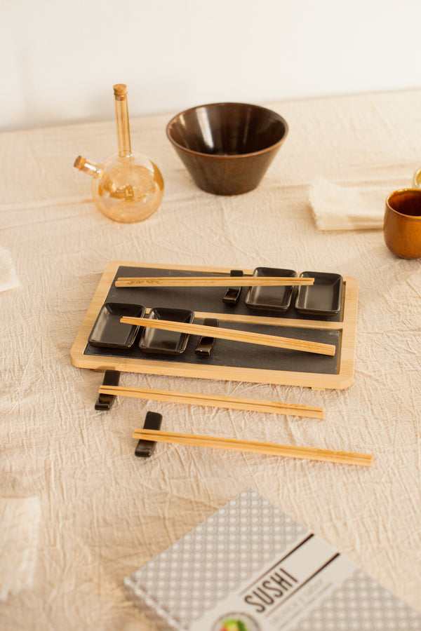 Set De Sushi Negro Para 4 Bamboo