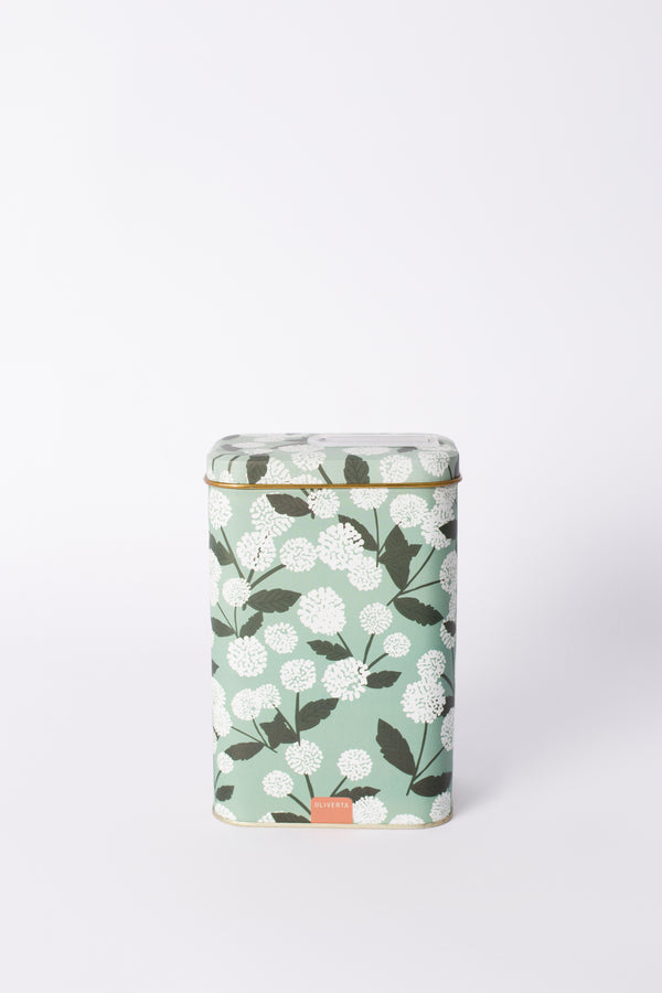 Yerbera Rectangular Flores Blancas